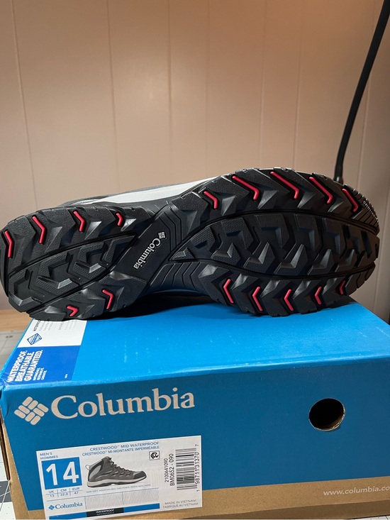 Columbia Men’s Crestwood Mid Waterproof Gray and Red Waterproof Hiking Boot main image 5